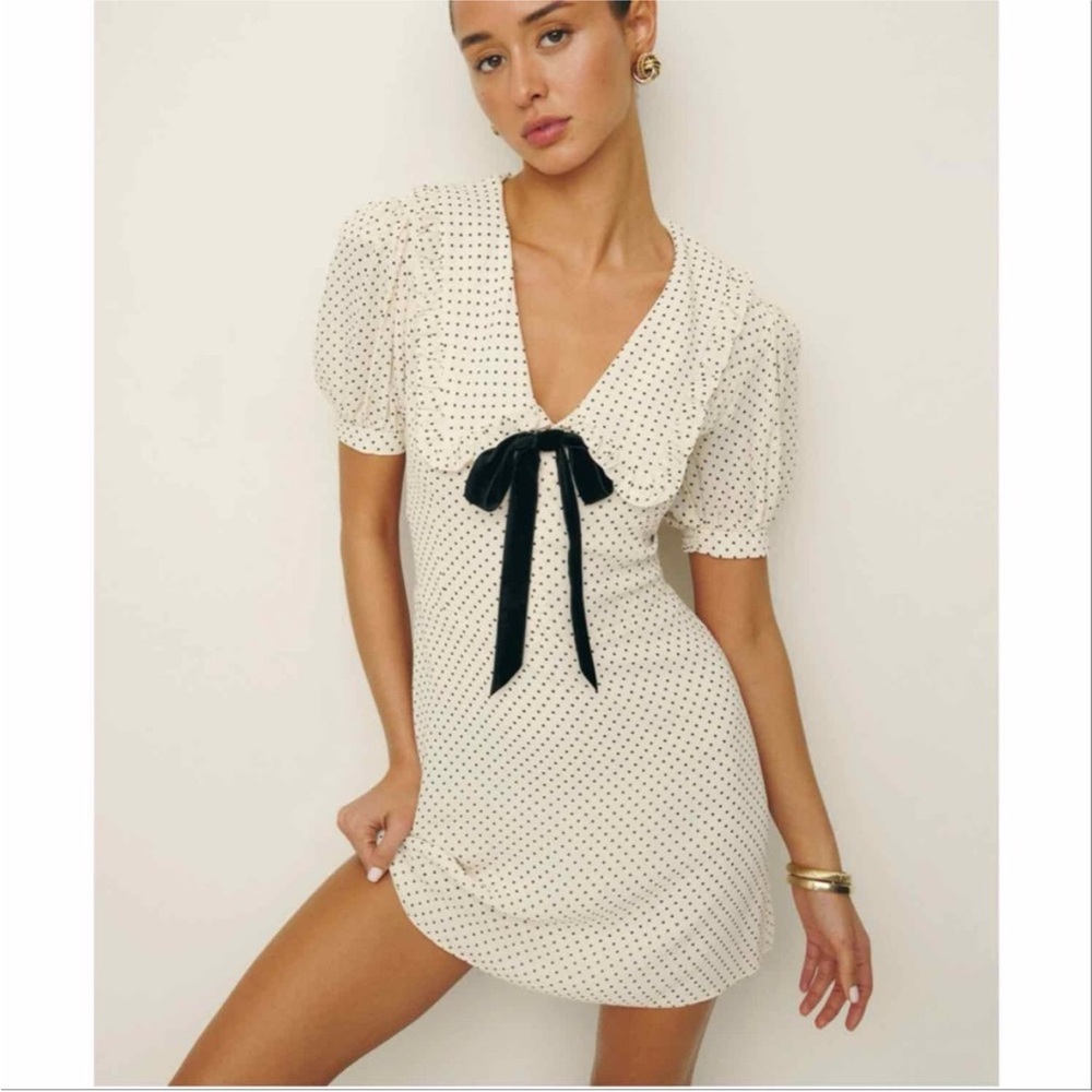 reformation // kaylia tie neck minidress